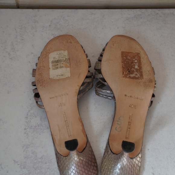 Manolo Blahnik Multicolor Snakeskin Kitten Heels - Picture 8 of 11